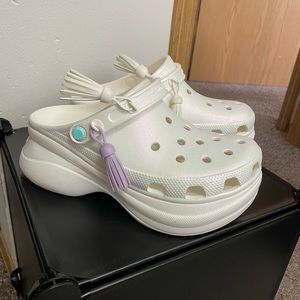 Iridescent Platform Bae Crocs RARE